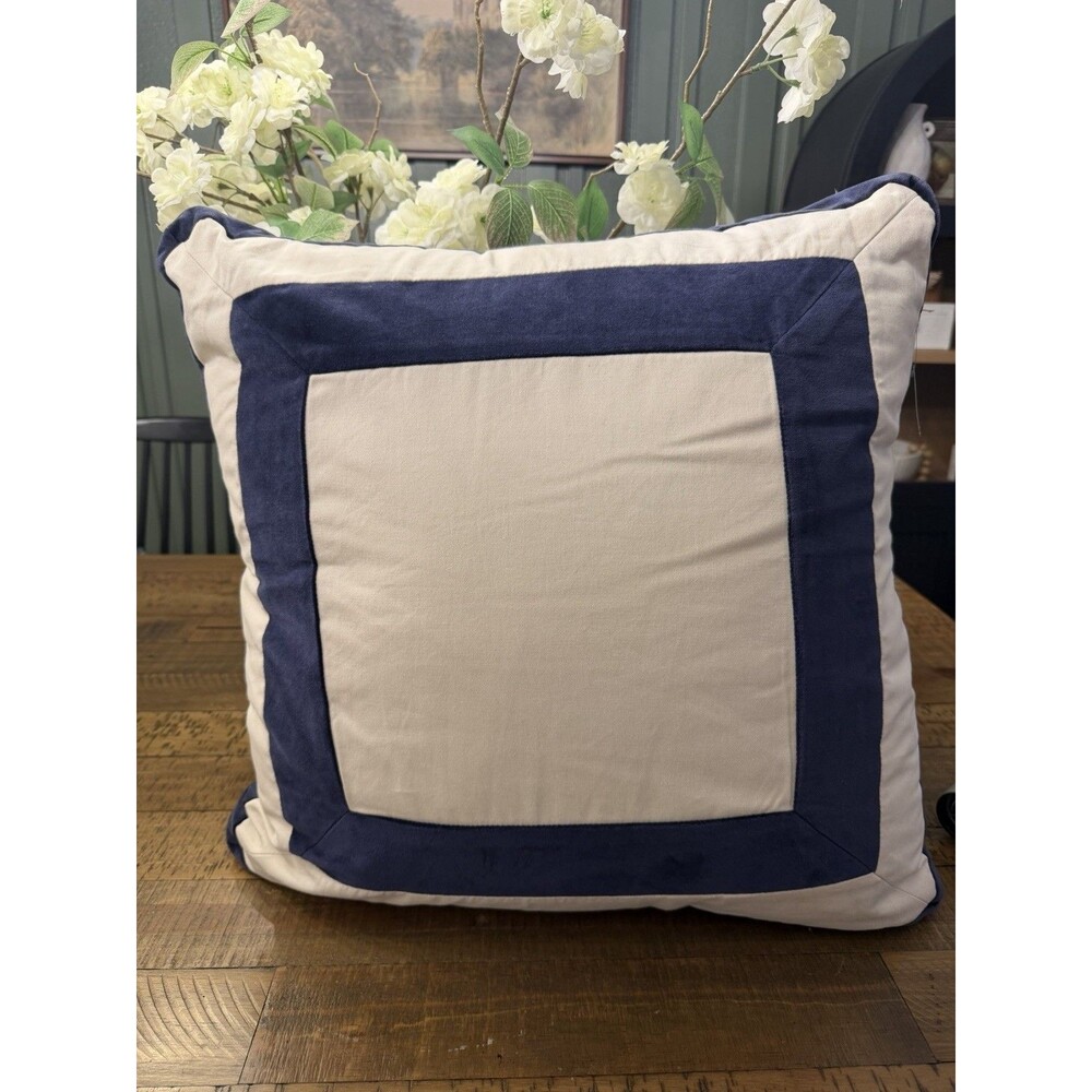 22" Velvet Border Pillow Navy - Threshold designed with Studio McGee New